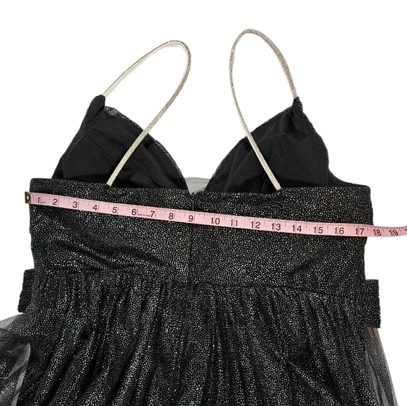 Ever Pretty Black Glittery Tulle Maxi Gown Size 4XL Spaghetti Strap Formal Dress - Picture 16 of 16